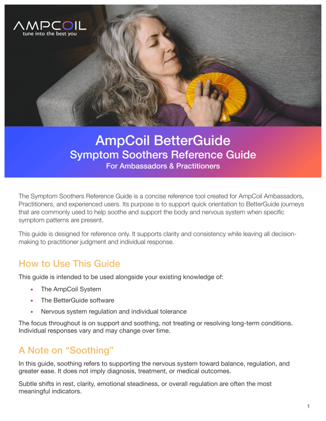 Symptom Soothers Reference Guide page 1